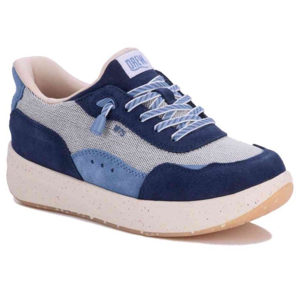 Drew Hobby Sneakers Women 7.5 XW Blue Grey Orthopedic Bungee Comfy Walking Shoes